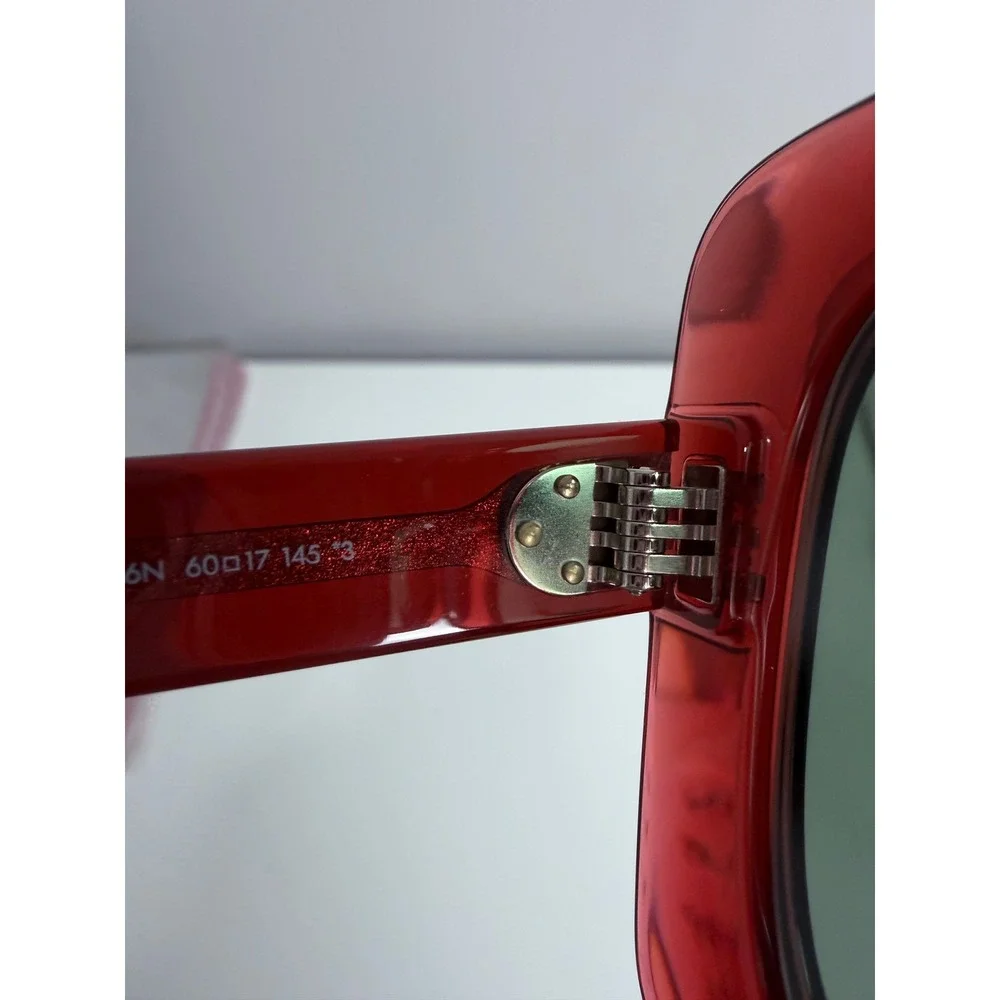 Celine NEW Sunglasses Womens Red Square Oversized CL40096I 66N Transparent Red